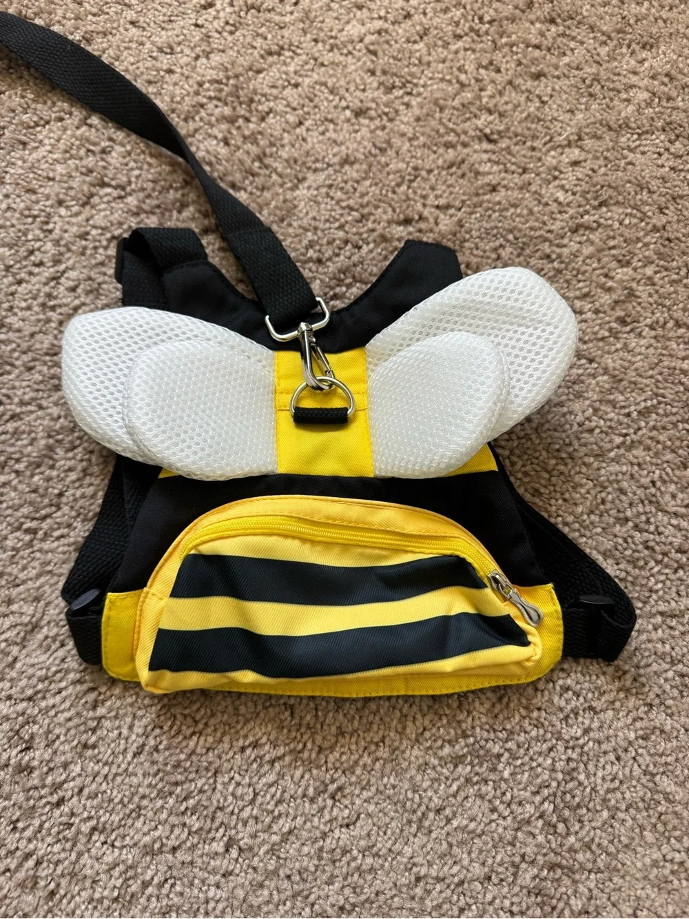 Bee Toddler Safety Backpack Harness Leash Adjustable Buckle Nylon Yellow/Black